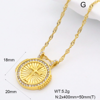 GEN001986bhva-066  Czech Stones,Handmade Polished  Stainless Steel Necklace  BC25030046N