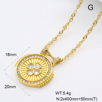 GEN001987bhva-066  Czech Stones & Zircon,Handmade Polished  Stainless Steel Necklace  BC25030050N
