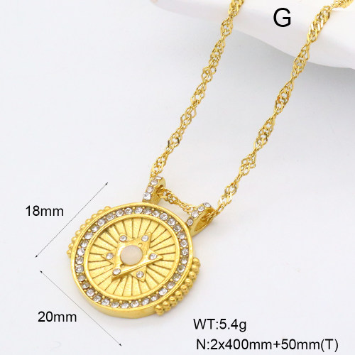 GEN001993bhva-066  Cat Eye Stone & Czech Stones,Handmade Polished  Stainless Steel Necklace  BC25030047N