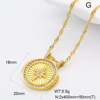 GEN001995bhva-066  Czech Stones,Handmade Polished  Stainless Steel Necklace  BC25030045N