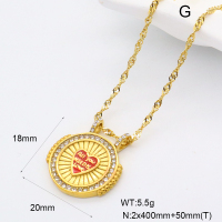 GEN001996bhva-066  Czech Stones & Enamel,Handmade Polished  Stainless Steel Necklace  BC25030043N