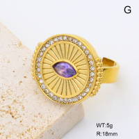 GER001358bhva-066  Czech Stones & Zircon,Handmade Polished  Stainless Steel Ring  BC25030062R