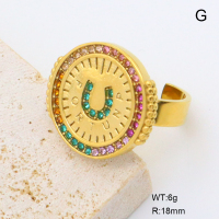 GER001360bhva-066  Czech Stones,Handmade Polished  Stainless Steel Ring  BC25030059R