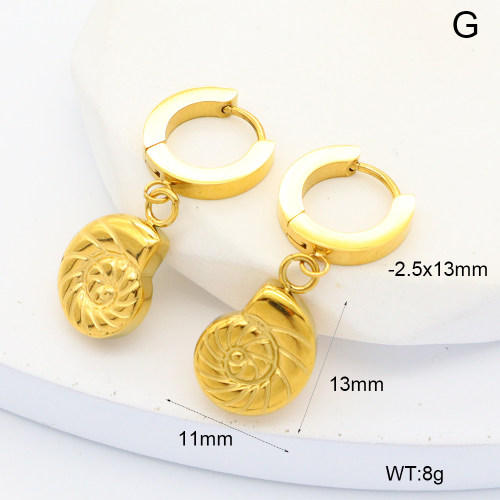 6E2007012vhha-908  316 Pin PVD  Stainless Steel Earrings