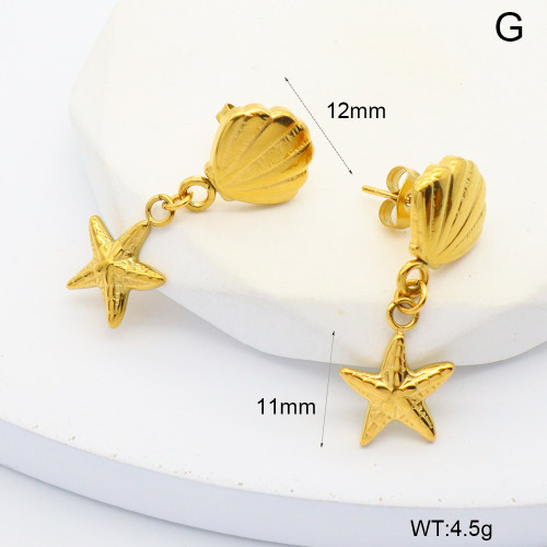 6E2007015vhha-908  316 Pin PVD  Stainless Steel Earrings