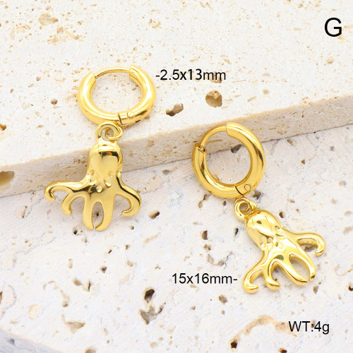 6E2007027bhva-908  316 Pin PVD  Stainless Steel Earrings