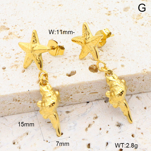6E2007034vhha-908  316 Pin PVD  Stainless Steel Earrings
