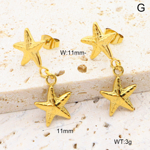 6E2007035vhha-908  316 Pin PVD  Stainless Steel Earrings