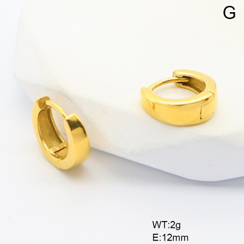 6E2007037bhia-106D  316 SS PVD,Handmade Polished  Stainless Steel Earrings