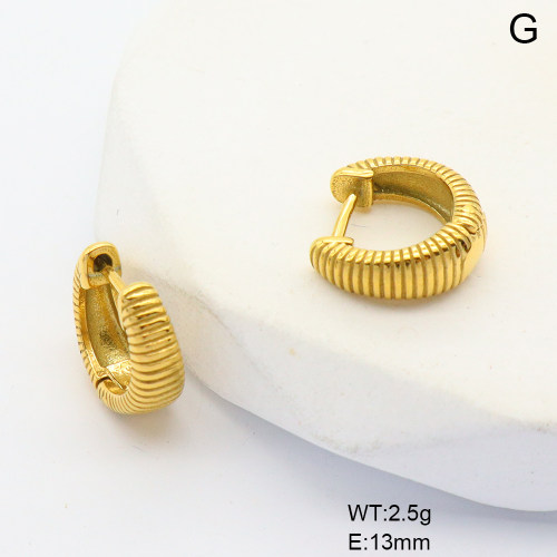 6E2007041bhia-106D  316 SS PVD,Handmade Polished  Stainless Steel Earrings