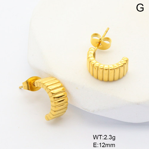 6E2007043bhia-106D  316 SS PVD,Handmade Polished  Stainless Steel Earrings