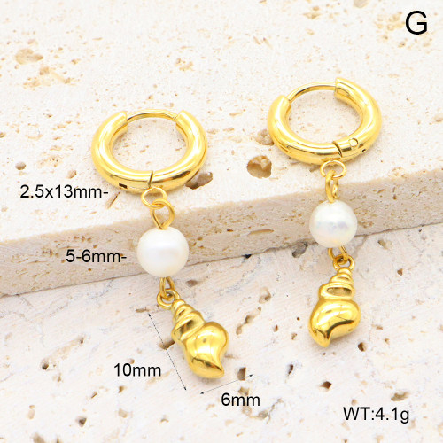 6E3002654bhia-908  316 Pin PVD  Stainless Steel Earrings