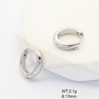 6E4004423bbpi-G034  316 SS PVD Czech Stones,Handmade Polished  Stainless Steel Earrings