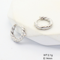 6E4004427bbom-G034  316 SS PVD Czech Stones,Handmade Polished  Stainless Steel Earrings