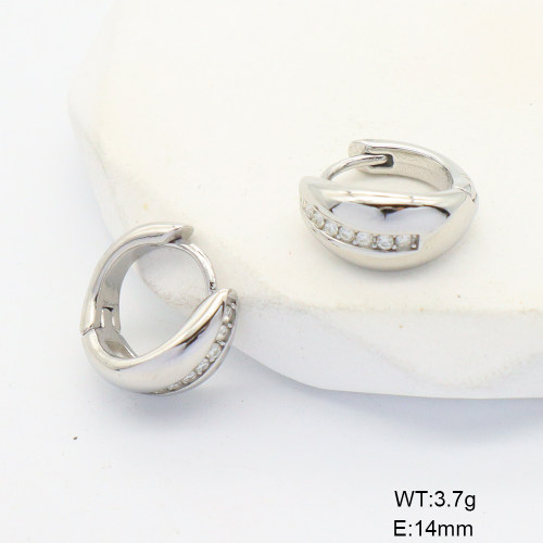 6E4004429bbpm-G034  316 SS PVD Czech Stones,Handmade Polished  Stainless Steel Earrings