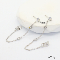 6E4004431bbpo-G034  316 SS PVD Czech Stones,Handmade Polished  Stainless Steel Earrings