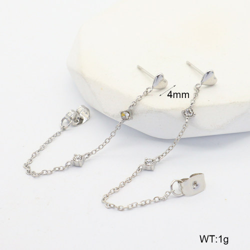 6E4004431bbpo-G034  316 SS PVD Czech Stones,Handmade Polished  Stainless Steel Earrings