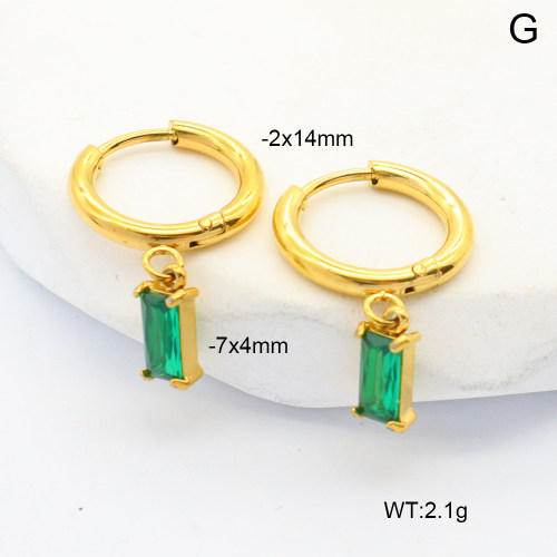 6E4004432bbml-G038  316 Pin PVD  Stainless Steel Earrings