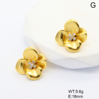 6E4004433bbmo-G038  316 Pin PVD Czech Stones  Stainless Steel Earrings