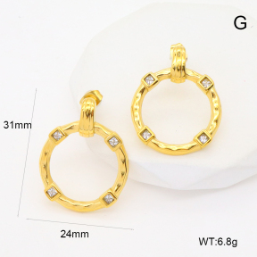 GEE002522bhia-066  Zircon,Handmade Polished  Stainless Steel Earrings