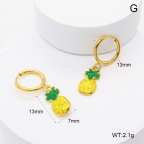 GEE002556bhva-066  316 Pin Enamel,Handmade Polished  Stainless Steel Earrings  BC25040129-4E