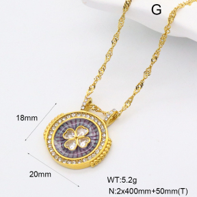 GEN001989bhva-066  Enamel & Czech Stones & Zircon,Handmade Polished  Stainless Steel Necklace  BC25030050N-2