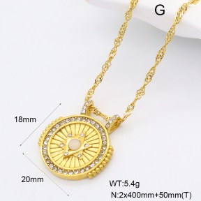 GEN001993bhva-066  Cat Eye Stone & Czech Stones,Handmade Polished  Stainless Steel Necklace  BC25030047N