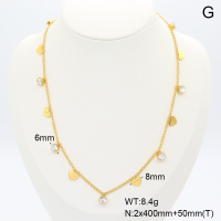 GEN002009vhmv-066  Czech Stones,Handmade Polished  Stainless Steel Necklace  BC25060099N