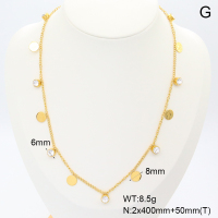 GEN002010vhmv-066  Czech Stones,Handmade Polished  Stainless Steel Necklace  BC25060100N