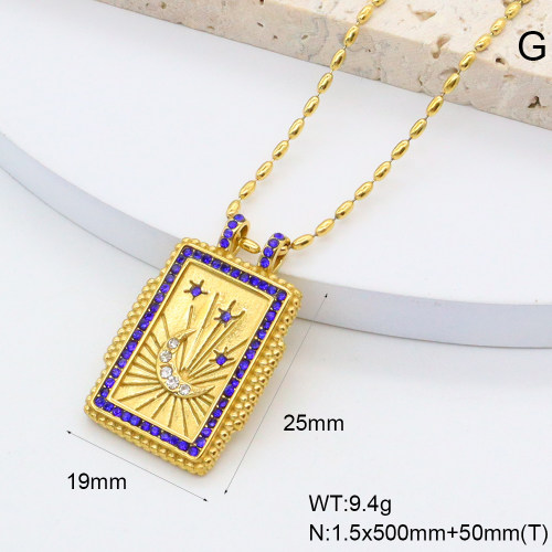 GEN002013bhia-066  Czech Stones,Handmade Polished  Stainless Steel Necklace  BC25030037N