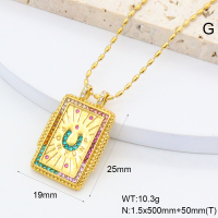 GEN002020bhia-066  Czech Stones,Handmade Polished  Stainless Steel Necklace  BC25030042N