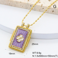 GEN002026bhia-066  Czech Stones & Enamel,Handmade Polished  Stainless Steel Necklace  BC25030034N