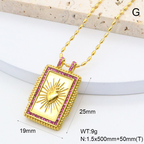 GEN002027bhia-066  Czech Stones,Handmade Polished  Stainless Steel Necklace  BC25030031N