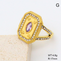 GER001365bhia-066  Czech Stones & Zircon,Handmade Polished  Stainless Steel Ring  BC25040046R