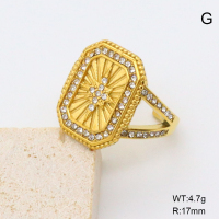 GER001367bhia-066  Czech Stones,Handmade Polished  Stainless Steel Ring  BC25040045R-1
