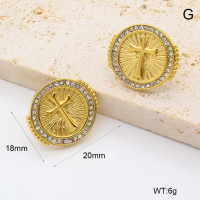 GEE002578bhva-066  316 Pin Czech Stones,Handmade Polished  Stainless Steel Earrings  BC25030053E