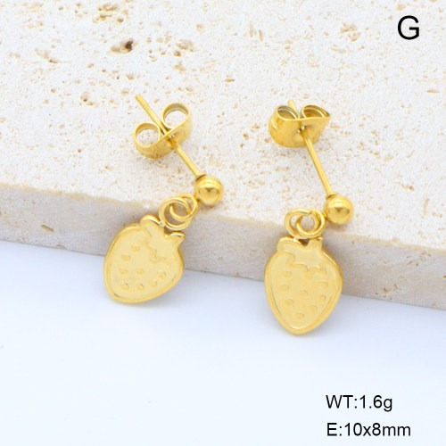 6E2007056abol-908  18K PVD  Stainless Steel Earrings  nostock