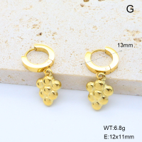 6E2007057vhha-908  18K PVD 316 Pin  Stainless Steel Earrings  nostock