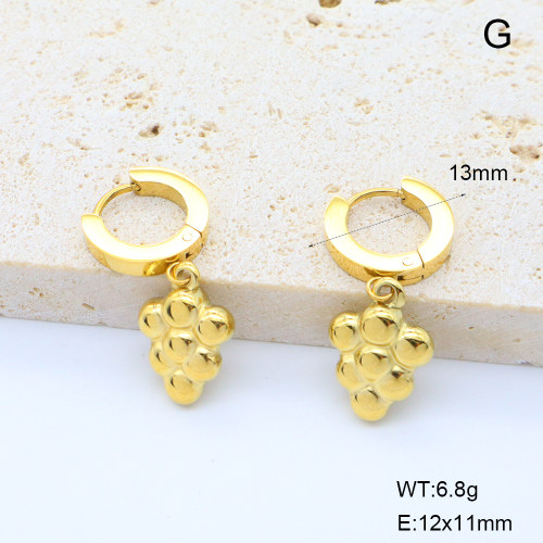 6E2007057vhha-908  18K PVD 316 Pin  Stainless Steel Earrings  nostock