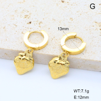 6E2007058vhha-908  18K PVD 316 Pin  Stainless Steel Earrings  nostock