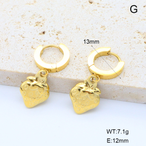 6E2007058vhha-908  18K PVD 316 Pin  Stainless Steel Earrings
