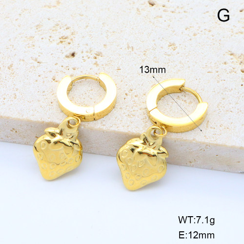 6E2007058vhha-908  18K PVD 316 Pin  Stainless Steel Earrings  nostock