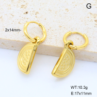 6E2007062bhva-908  18K PVD 316 Pin  Stainless Steel Earrings  nostock