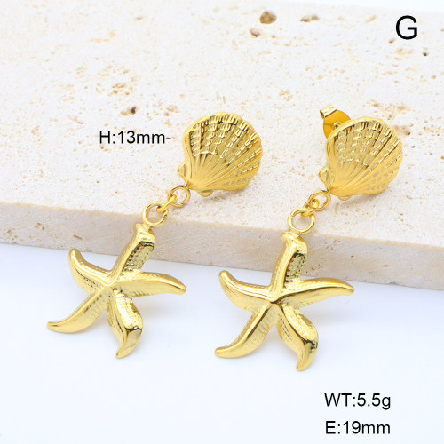 6E2007064bhia-908  18K PVD 316 Pin  Stainless Steel Earrings  nostock