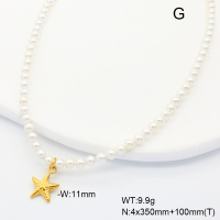 6N3001806bika-908  18K PVD,Shell Beads  Stainless Steel Necklace  nostock