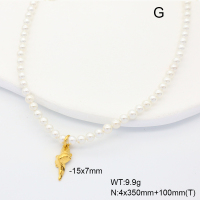 6N3001808bika-908  18K PVD,Shell Beads  Stainless Steel Necklace  nostock