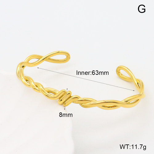 GEB000790vhkb-066  18K PVD,Handmade Polished  Stainless Steel Bangle  BC24120389B  nostock