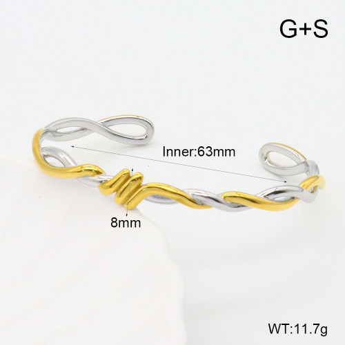 GEB000791ahlv-066  18K PVD,Handmade Polished  Stainless Steel Bangle  BC24120389B-PS  nostock