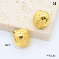 GEE002595bhia-066  316 Pin 18K PVD ,Handmade Polished  Stainless Steel Earrings  BC24110305E
