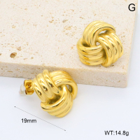 GEE002599bhva-066  316 Pin 18K PVD ,Handmade Polished  Stainless Steel Earrings  BC24120503E